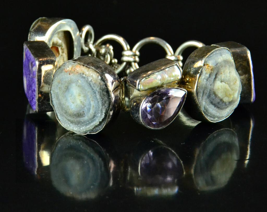 Contemporary Geode Pearl & Amethyst