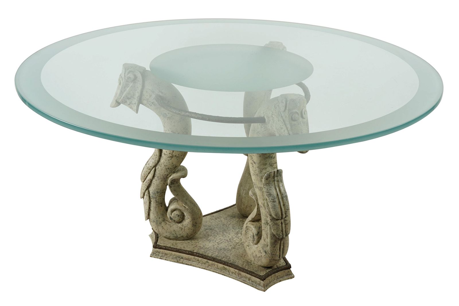 CONTEMPORARY GLASS & CARVED WOOD