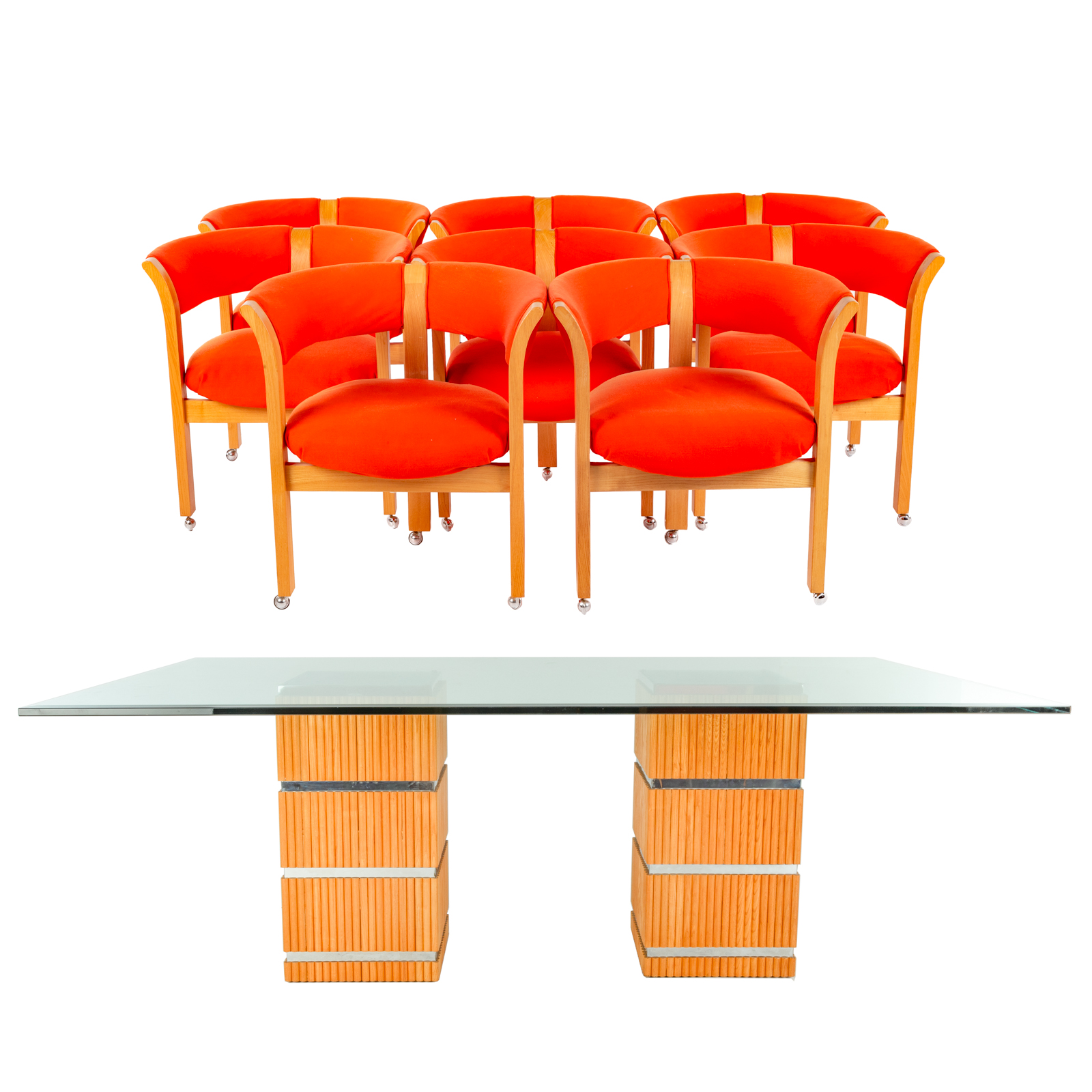 CONTEMPORARY GLASS DINING TABLE &