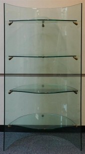 CONTEMPORARY GLASS ETAGERE, H: