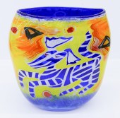 Contemporary Glass Painted Ani