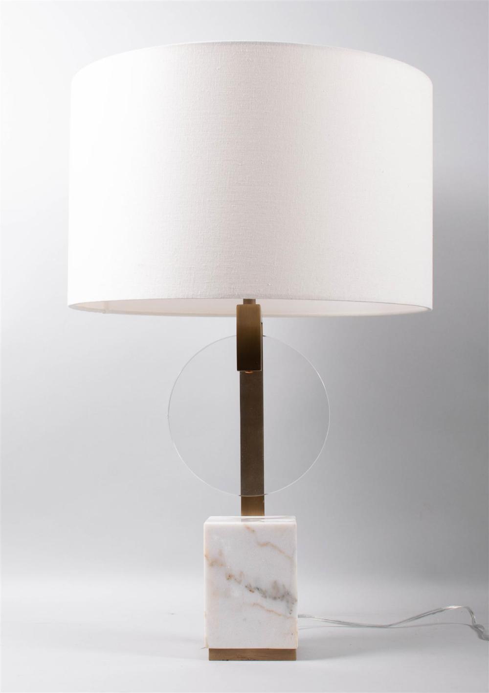 CONTEMPORARY GLASS TABLE LAMP ON