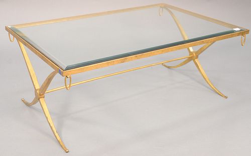 CONTEMPORARY GLASS TOP COFFEE TABLE