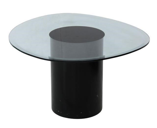 CONTEMPORARY GLASS-TOP OCCASIONAL