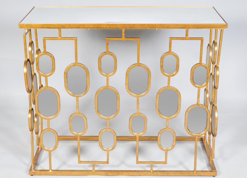 CONTEMPORARY GOLD PAINTED CONSOLE