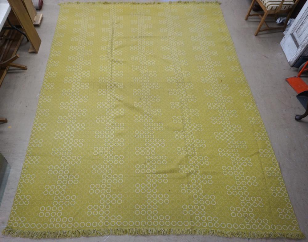 CONTEMPORARY GREEN FLAT WEAVE RUG