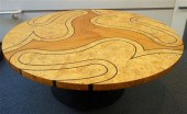 CONTEMPORARY IRON BASE MAHOGAN