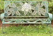 Contemporary Iron Garden Bench