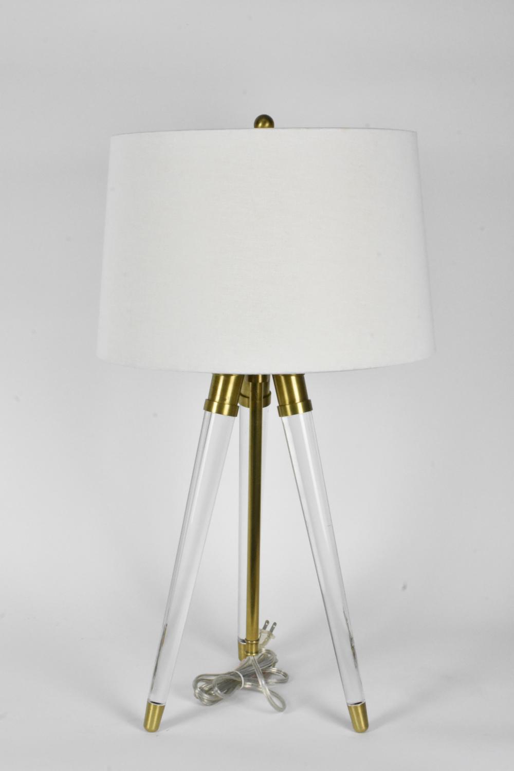 CONTEMPORARY LUCITE AND BRASS