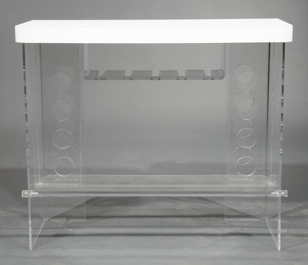 CONTEMPORARY LUCITE BAR AND
