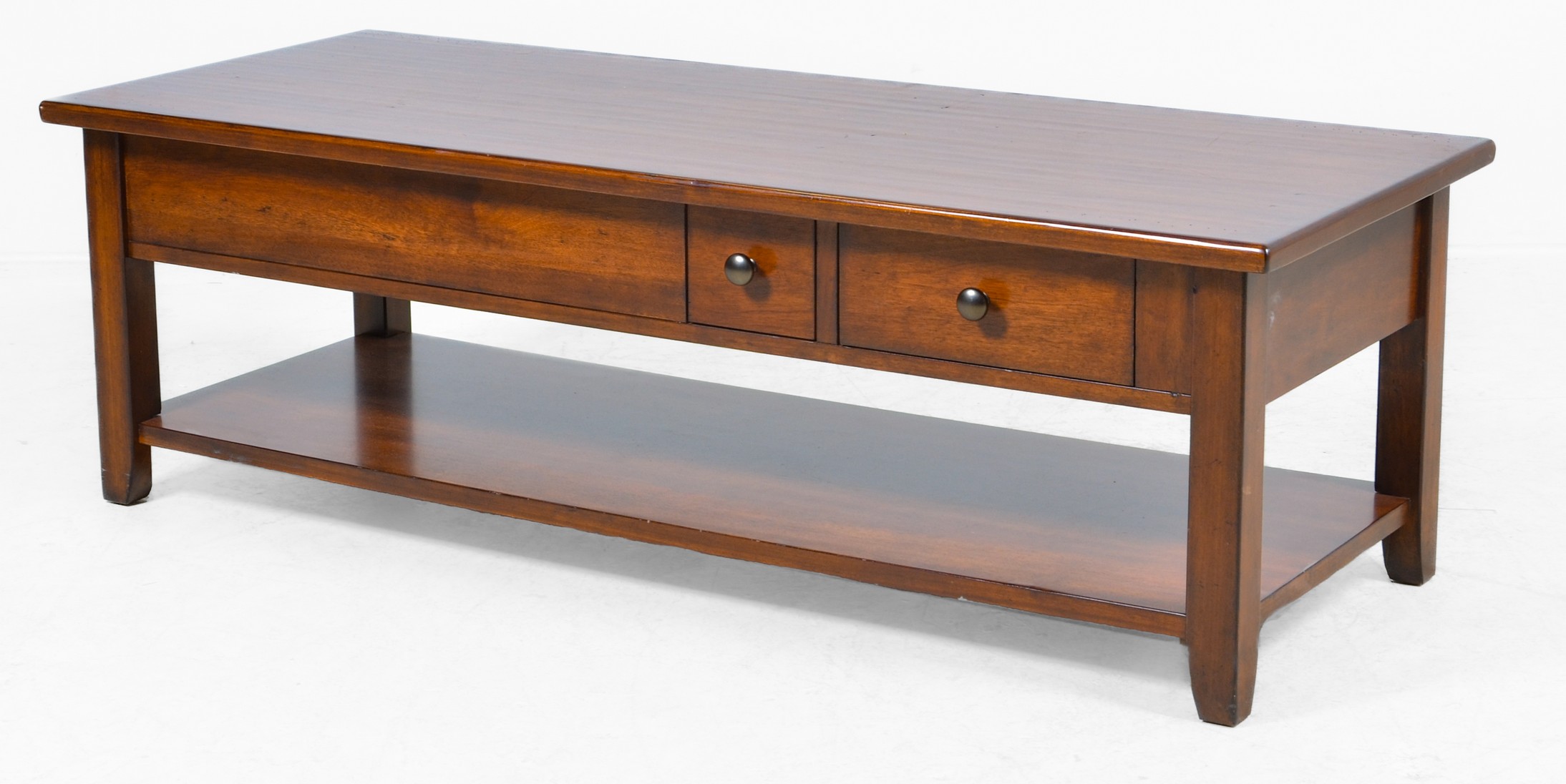 Contemporary mahogany 2-tier coffee