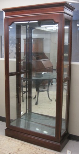 CONTEMPORARY MAHOGANY AND BEVELED