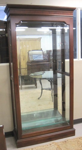 CONTEMPORARY MAHOGANY AND BEVELED