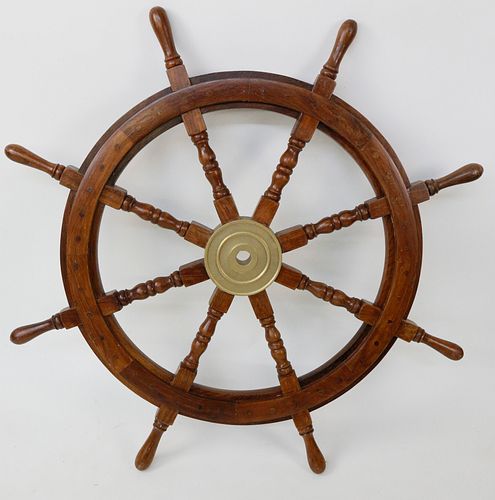 CONTEMPORARY MAHOGANY AND BRASS