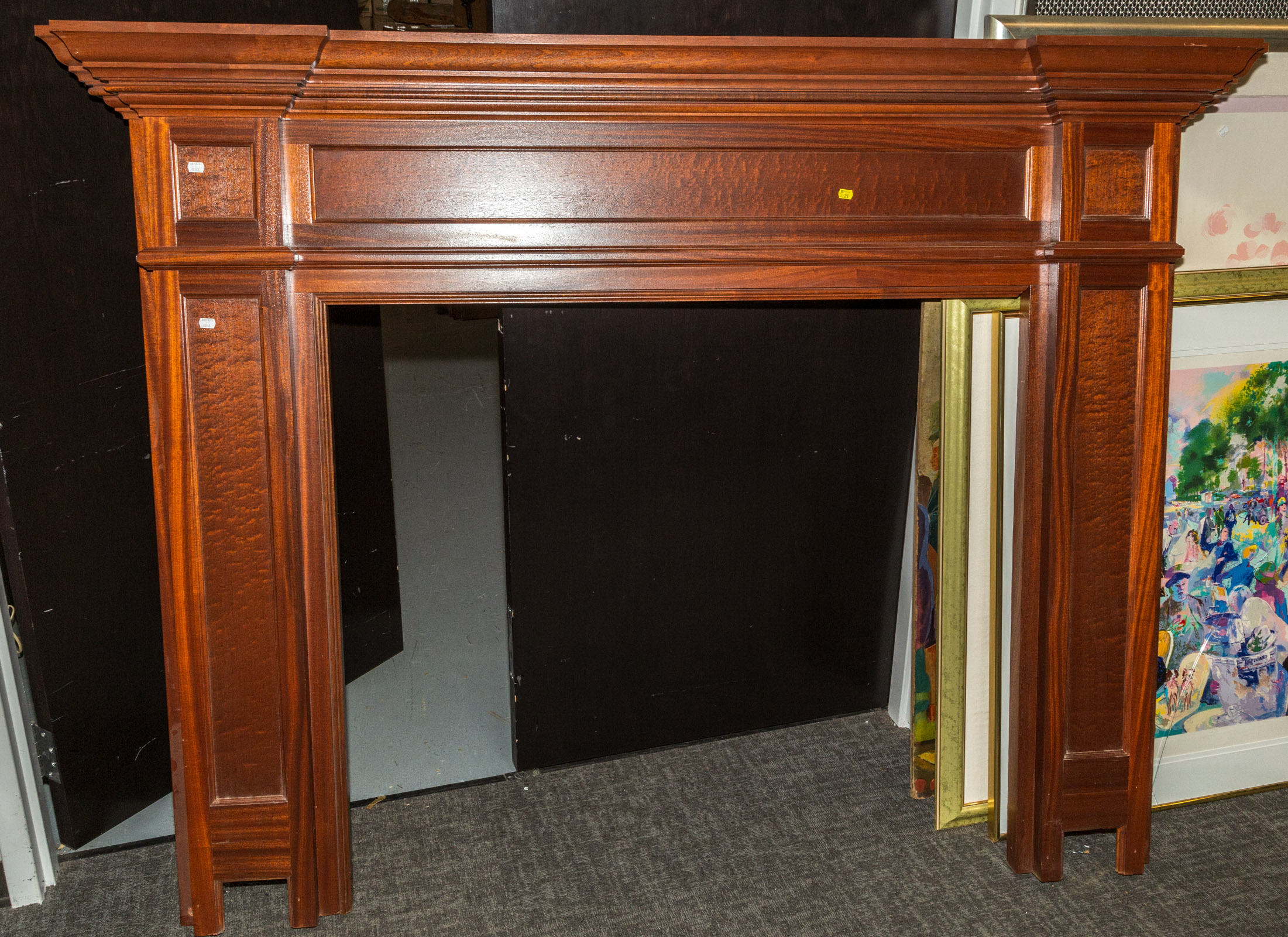 CONTEMPORARY MAHOGANY FIRE PLACE