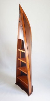 CONTEMPORARY MAHOGANY ROWBOAT