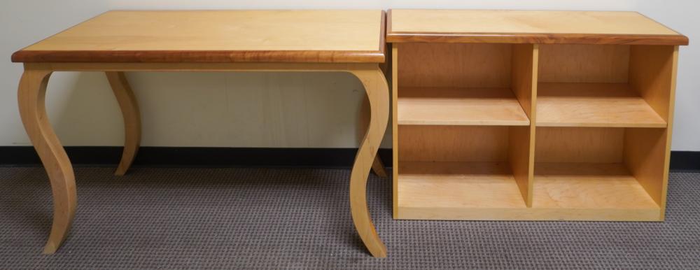 CONTEMPORARY MAPLE BOOKSHELF AND