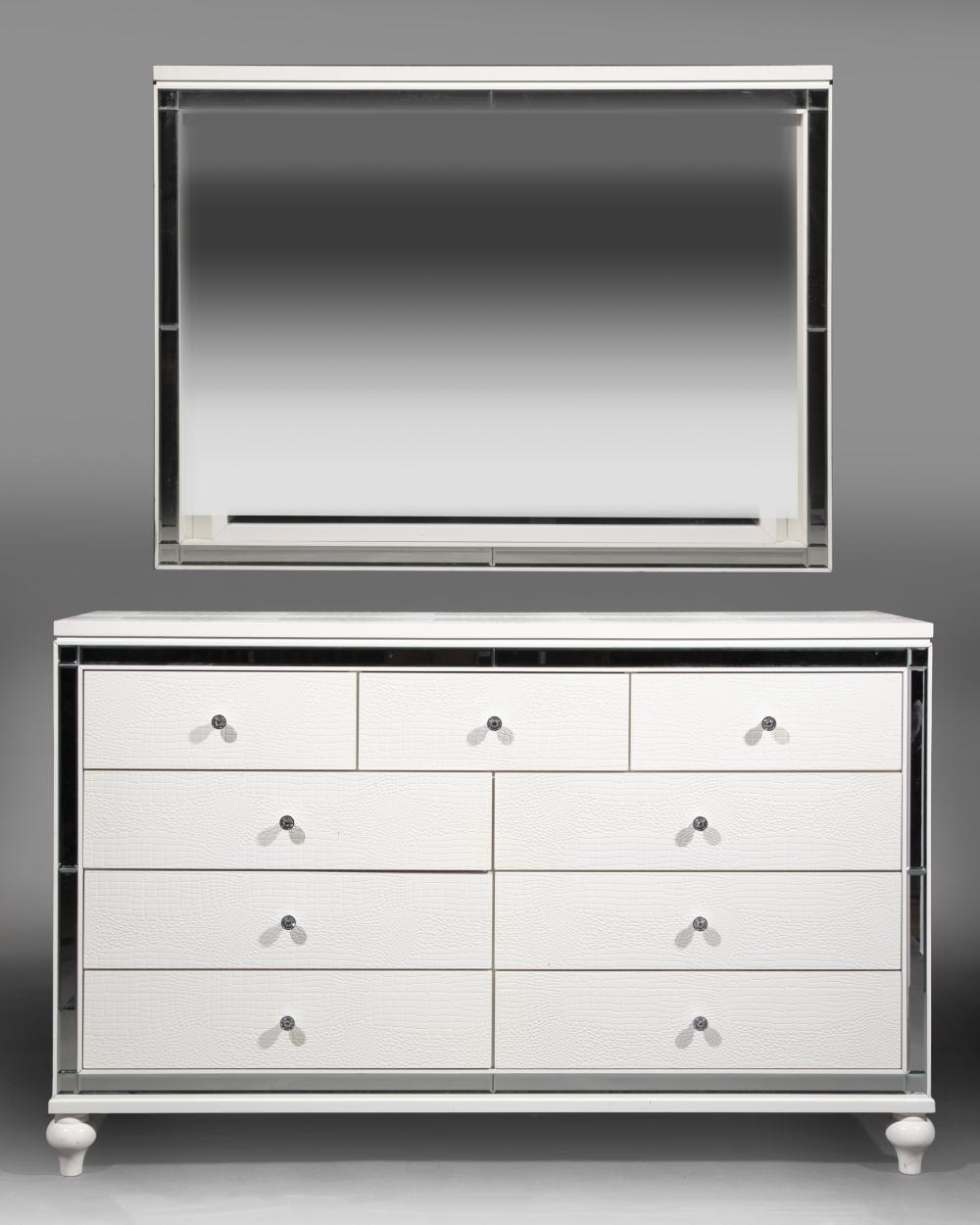 CONTEMPORARY MIRRORED AND FAUX