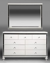 CONTEMPORARY MIRRORED AND FAUX