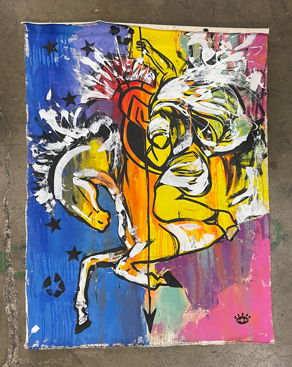 CONTEMPORARY MIXED MEDIA ON CANVAS.
