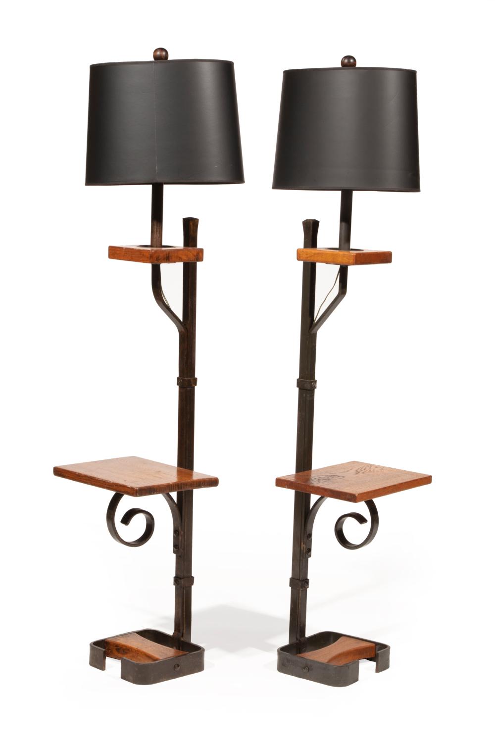 CONTEMPORARY OAK AND PATINATED IRON