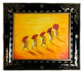 CONTEMPORARY OIL CANVAS MONKS