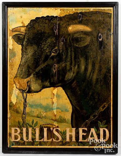 CONTEMPORARY OIL ON PANEL BULLSHEAD