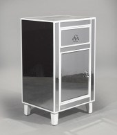 CONTEMPORARY PAINTED AND MIRRO