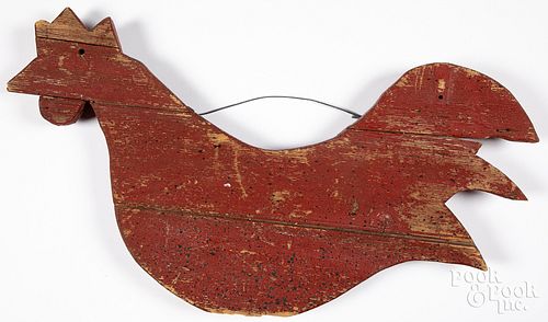 CONTEMPORARY PAINTED PINE ROOSTER