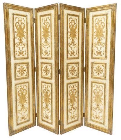 CONTEMPORARY PARCEL GILT FOUR-PANEL