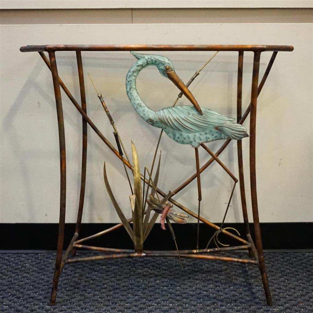 CONTEMPORARY PATINATED METAL 'CRANE