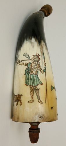 CONTEMPORARY POLYCHROME SCRIMSHAW