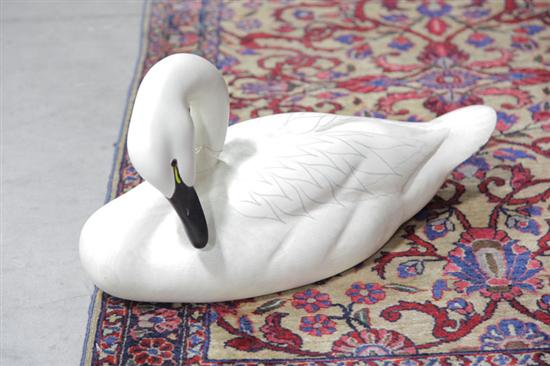 CONTEMPORARY PREENING SWAN DECOY