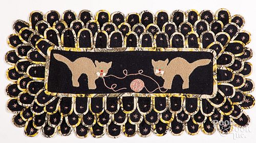 CONTEMPORARY RAG RUG WITH CATS