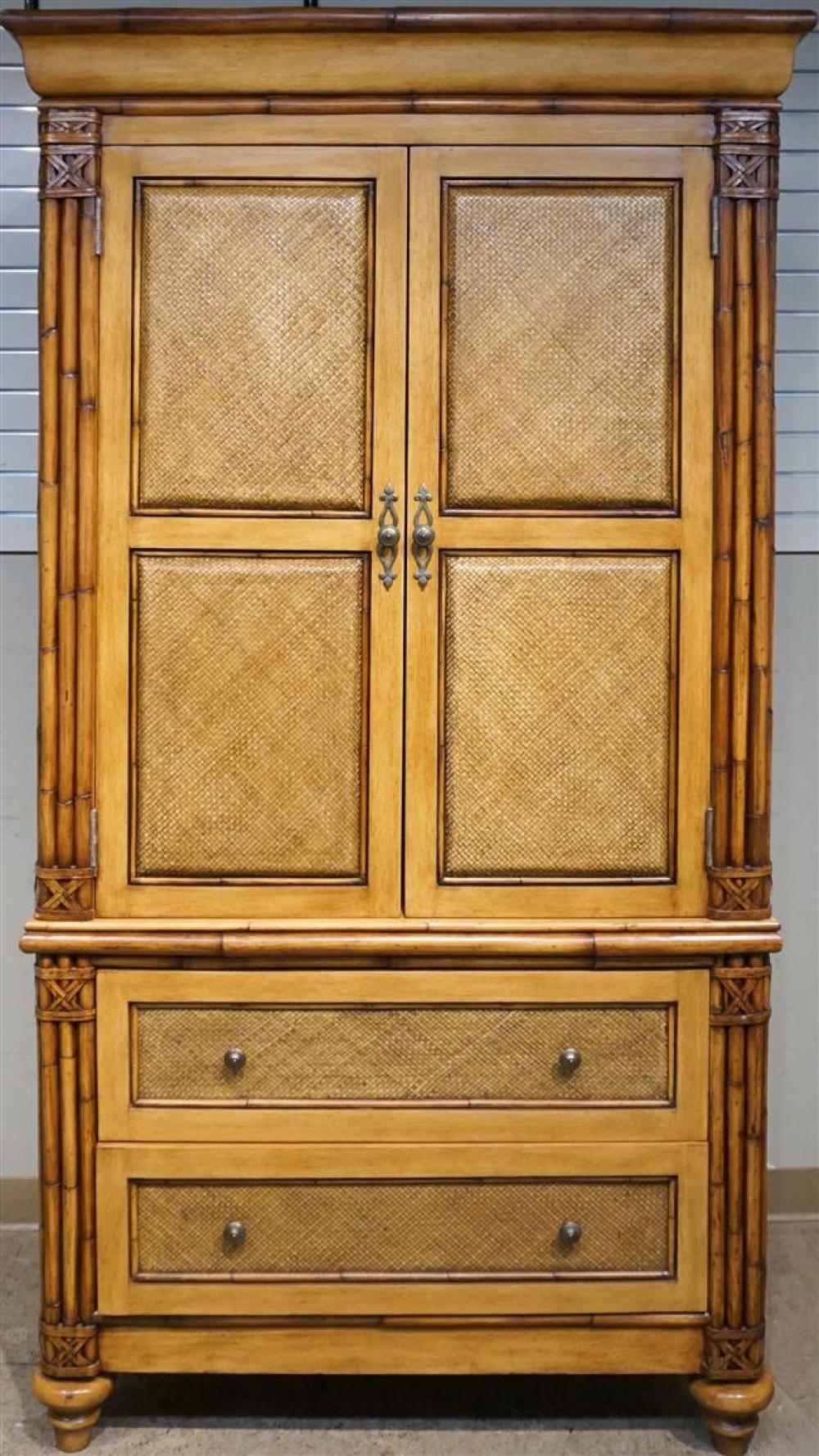 CONTEMPORARY RATTAN, FRUITWOOD, AND