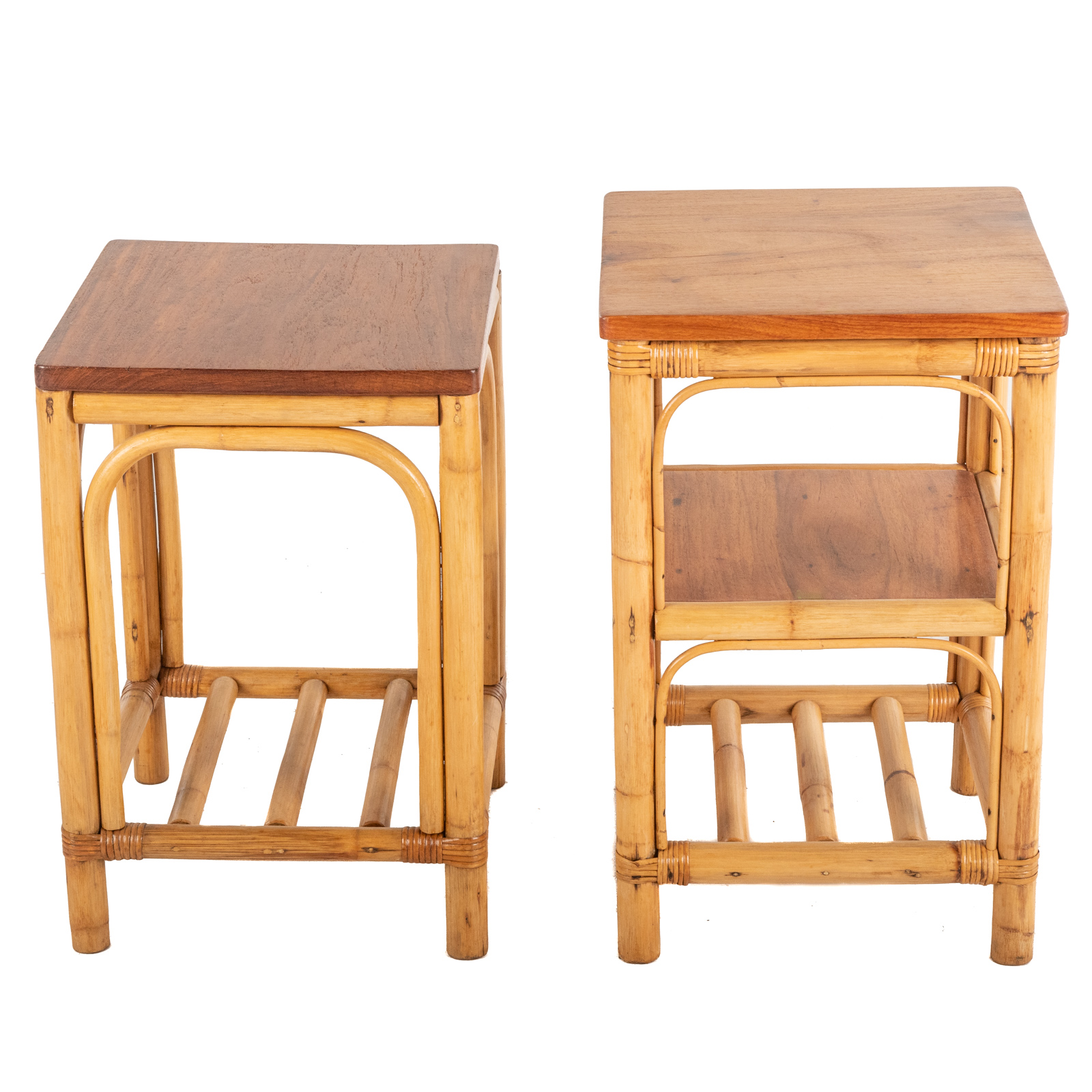 CONTEMPORARY RATTAN & WOOD SIDE