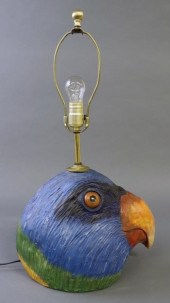Contemporary redware parrot he