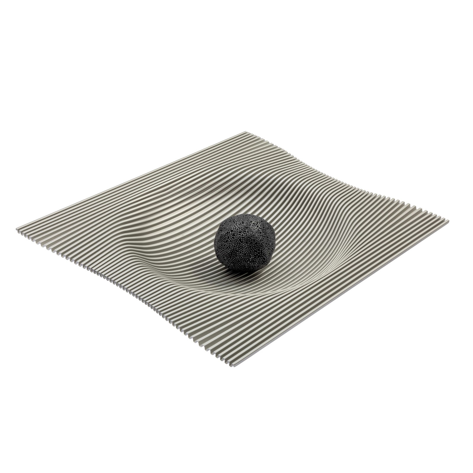 CONTEMPORARY RIPPLE FOLD METAL BOWL