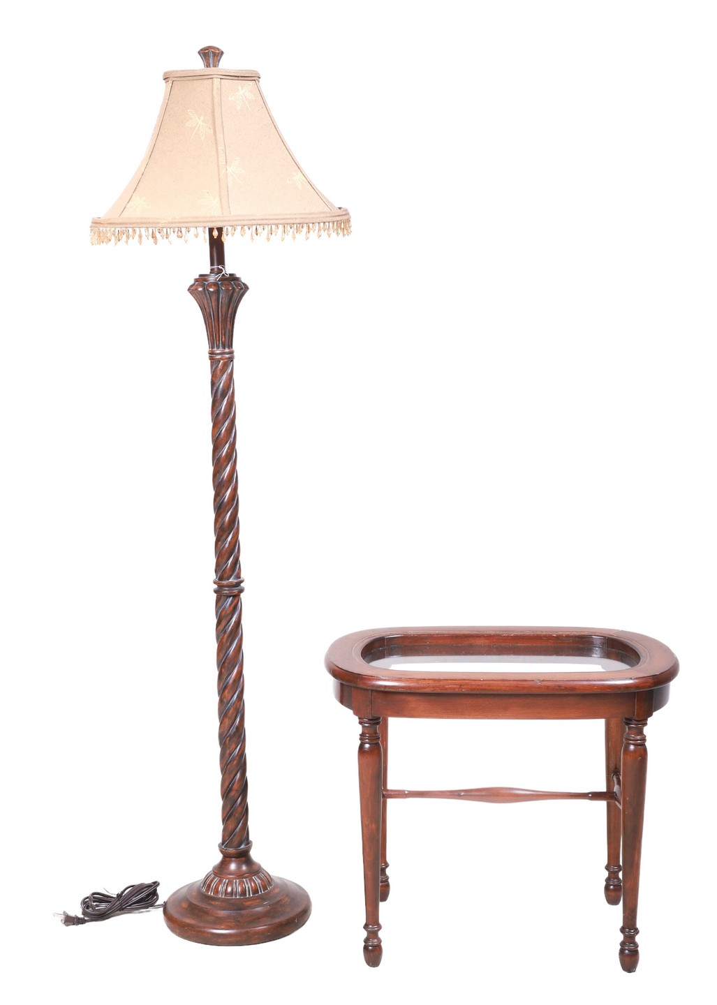 Contemporary rope twist floor lamp,