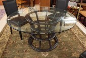 CONTEMPORARY ROUND GLASS-TOP R