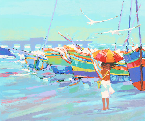 Contemporary seascape, serigraph;