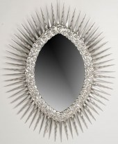 CONTEMPORARY SILVER-PAINTED WA