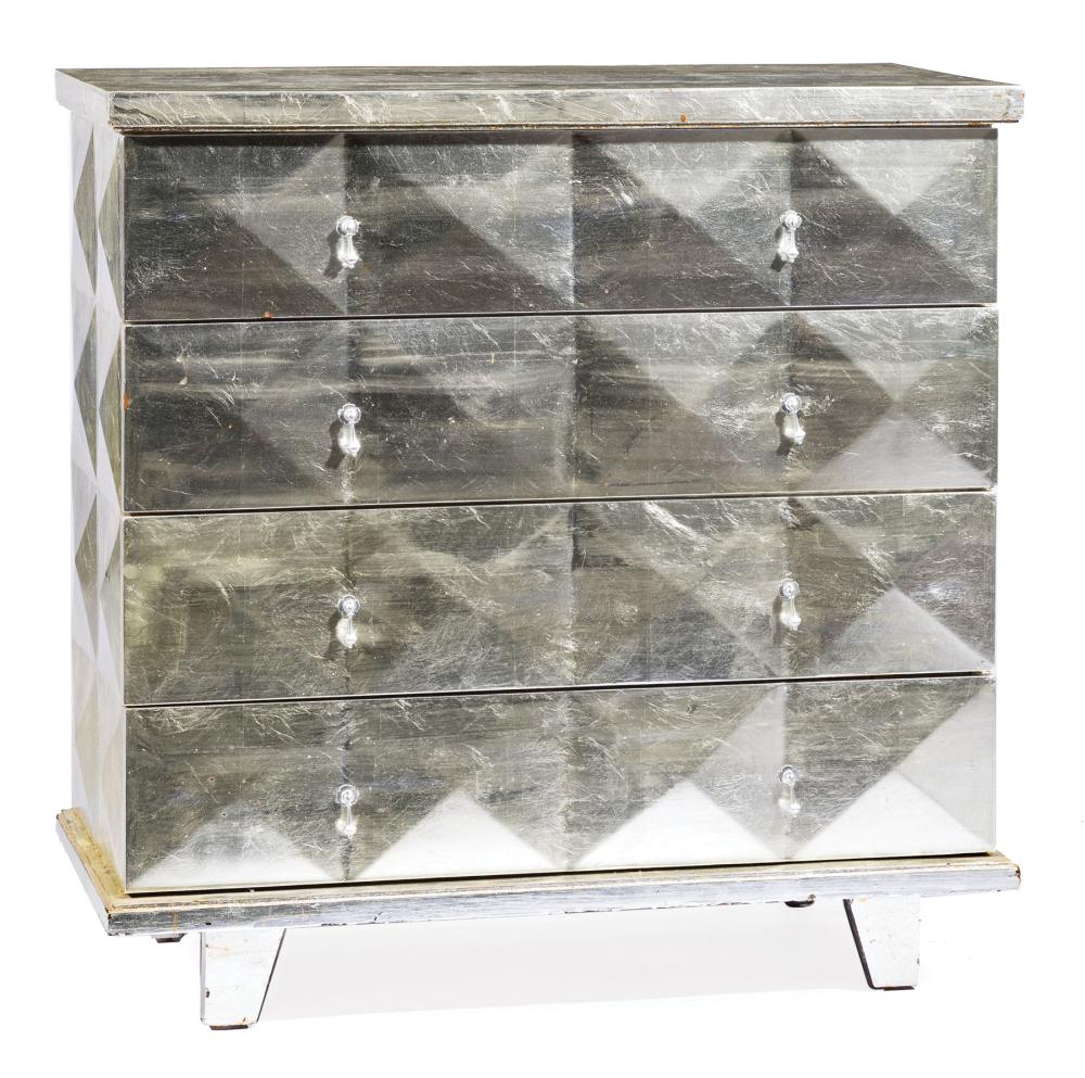 CONTEMPORARY SILVERED CHEST OF