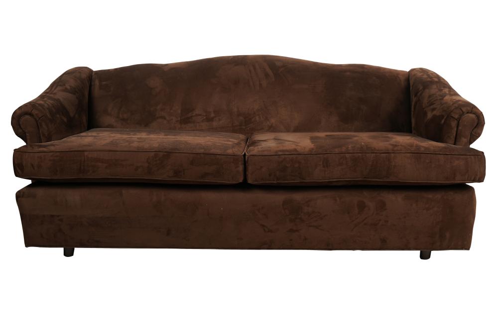 CONTEMPORARY SOFAcovered with brown