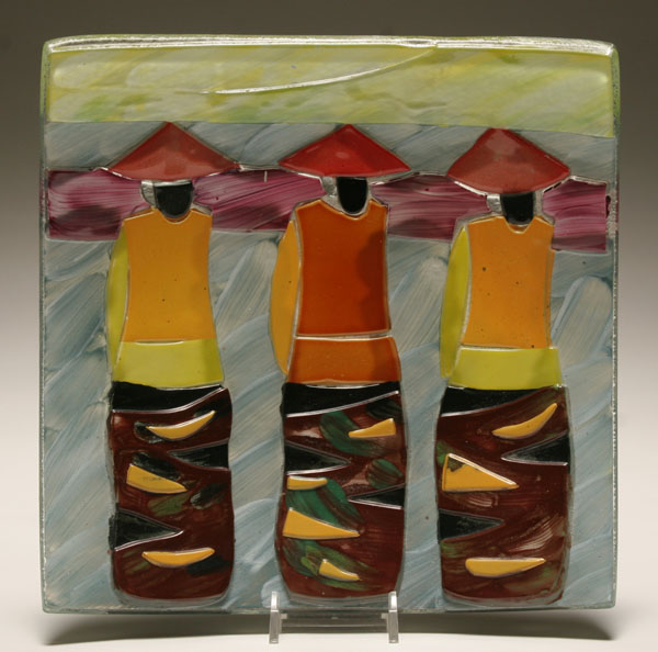 Contemporary square glass plate