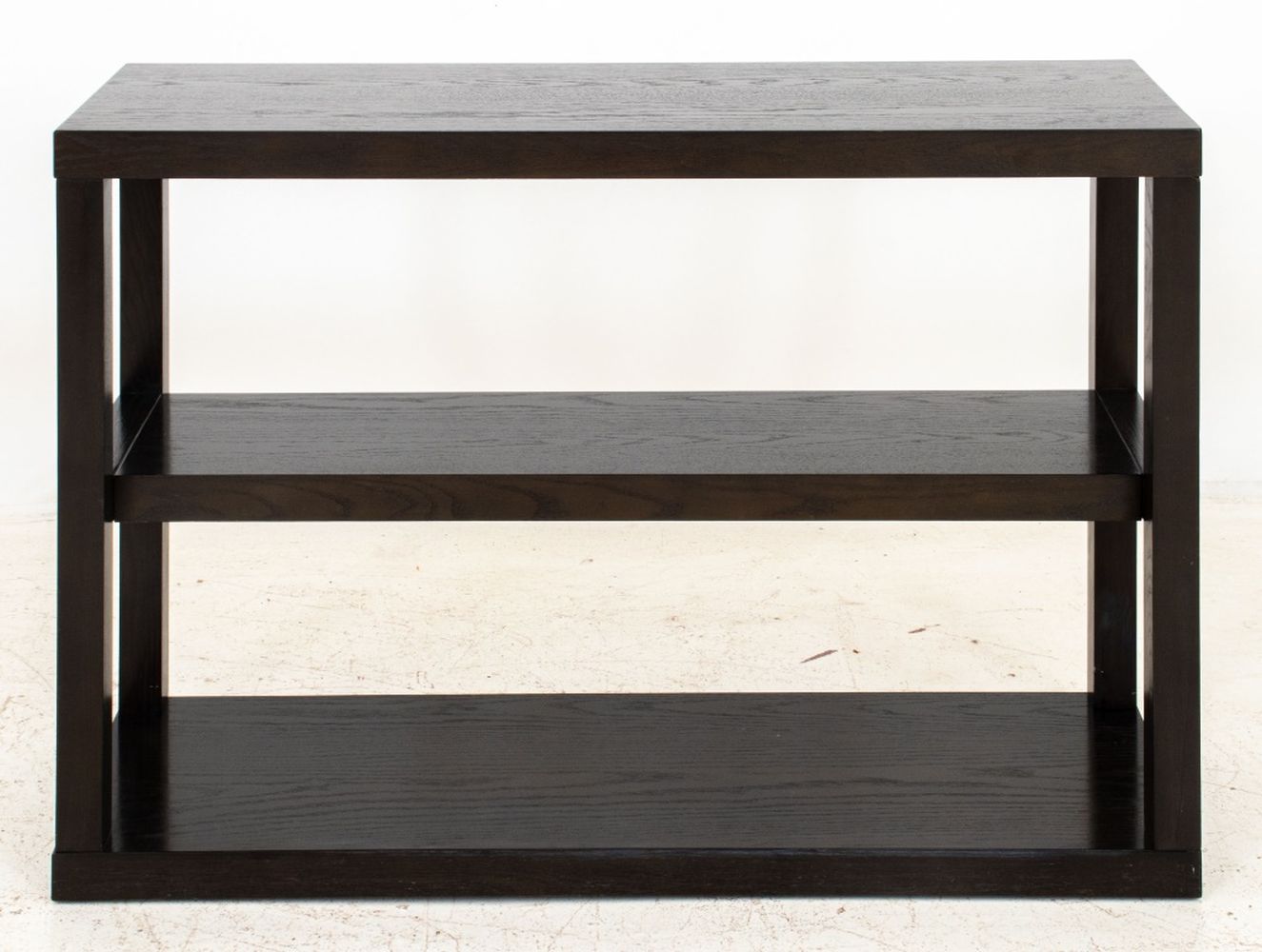 CONTEMPORARY STAINED OAK ETAGERE/