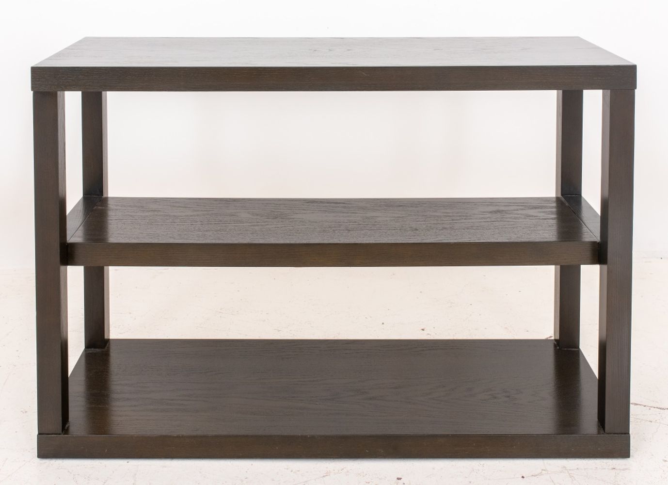 CONTEMPORARY STAINED OAK ETAGERE/