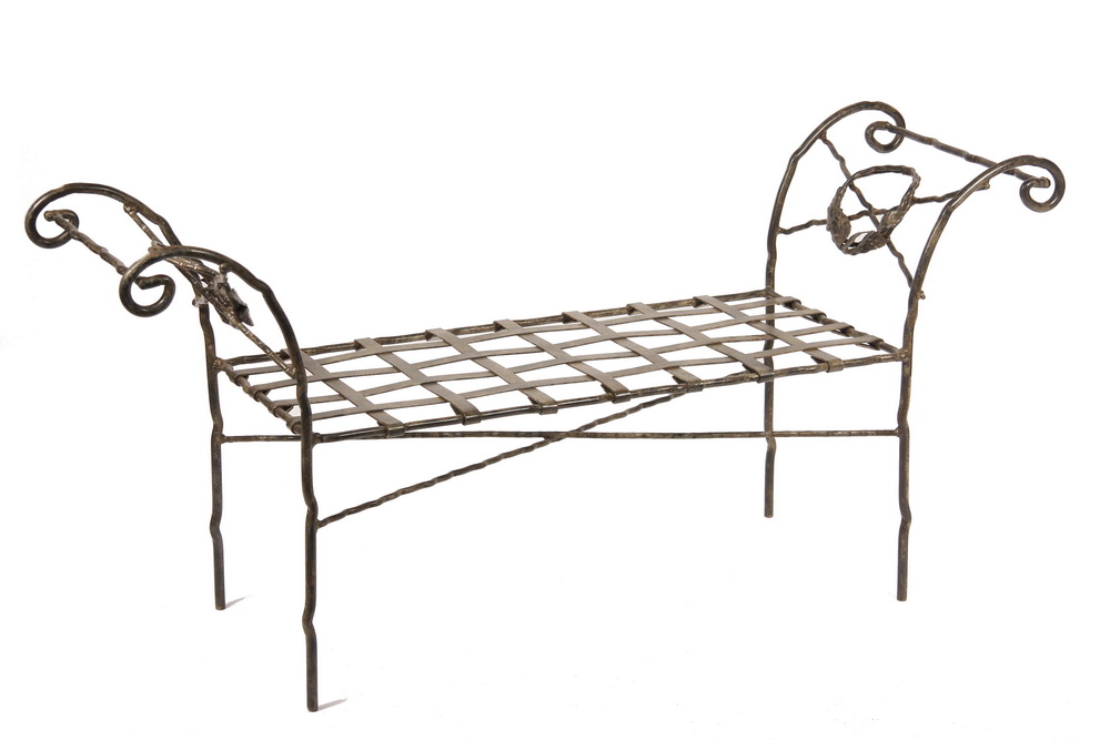 CONTEMPORARY STEEL GARDEN BENCH -