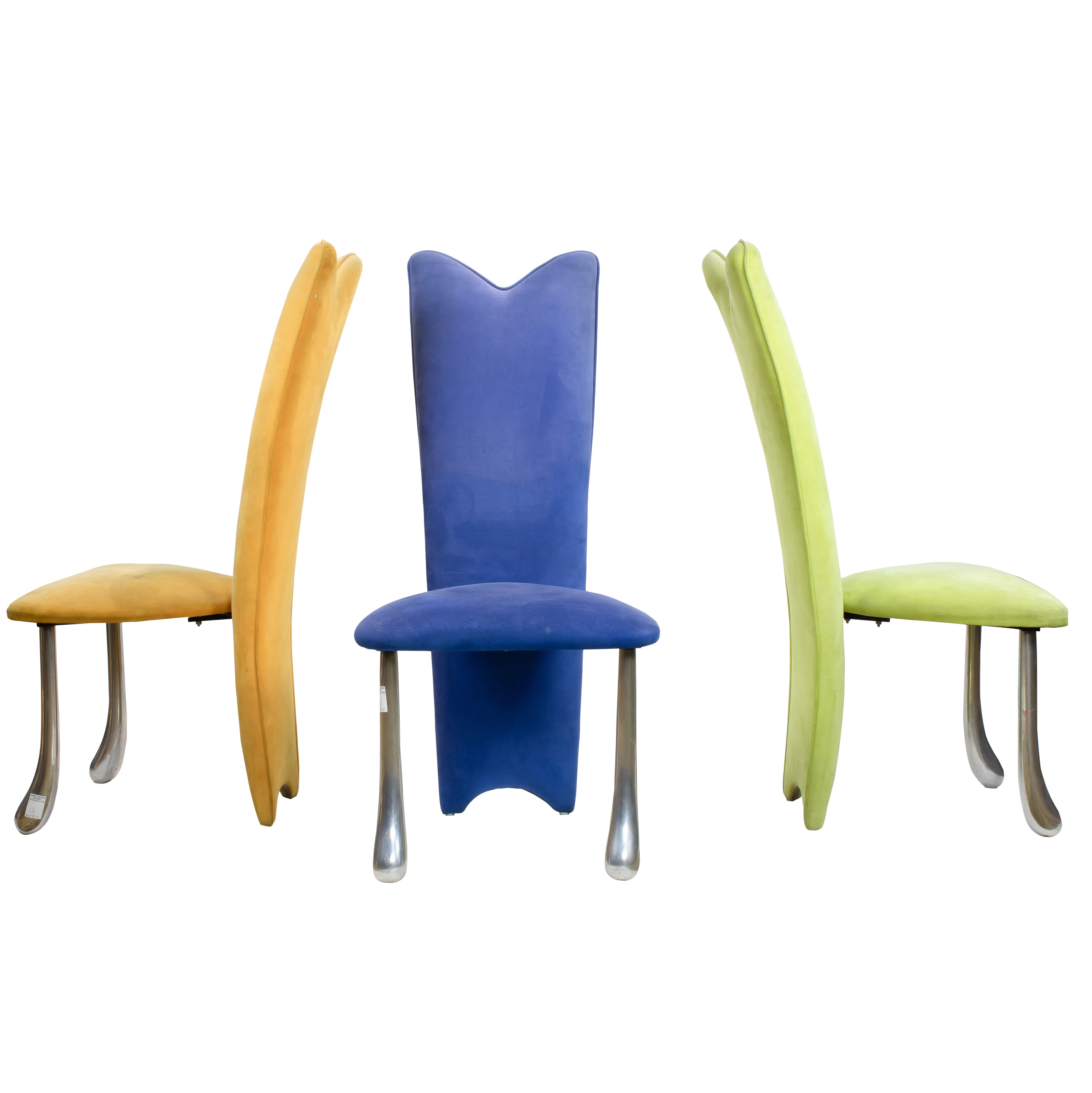CONTEMPORARY SUEDE DINING CHAIRS
