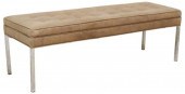 CONTEMPORARY TUFTED TAN LEATHE